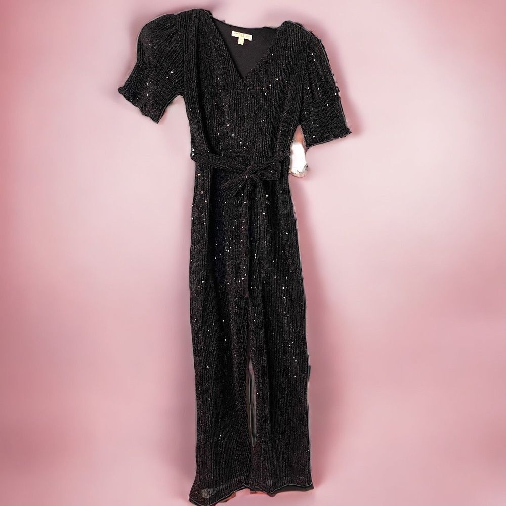 Chelsea & Violet Short Puff Sleeve Sequin Embellished Jumper